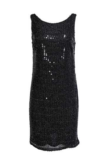 David Meister - Black Scoop-Back Sequin Tank Dress