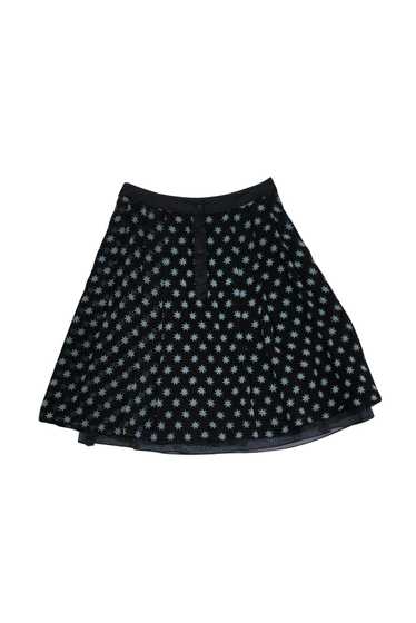 Diane von Furstenberg - Black Silk Star Skirt Sz 2