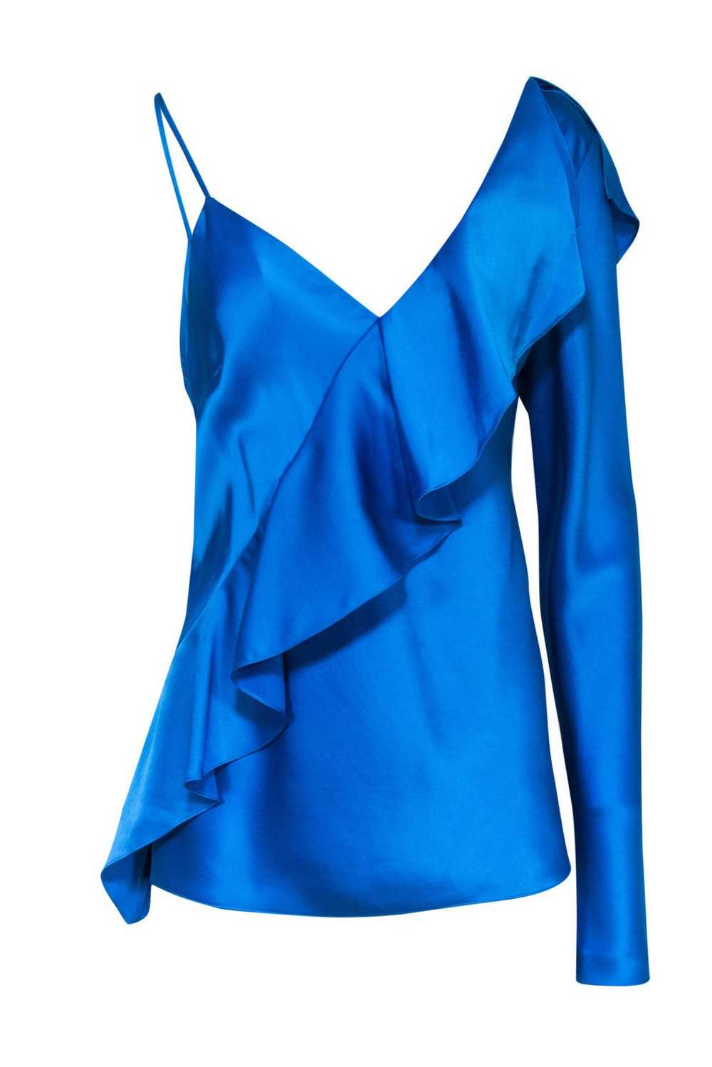 Diane von Furstenberg - Bright Blue Satin One-Sleeve … - Gem