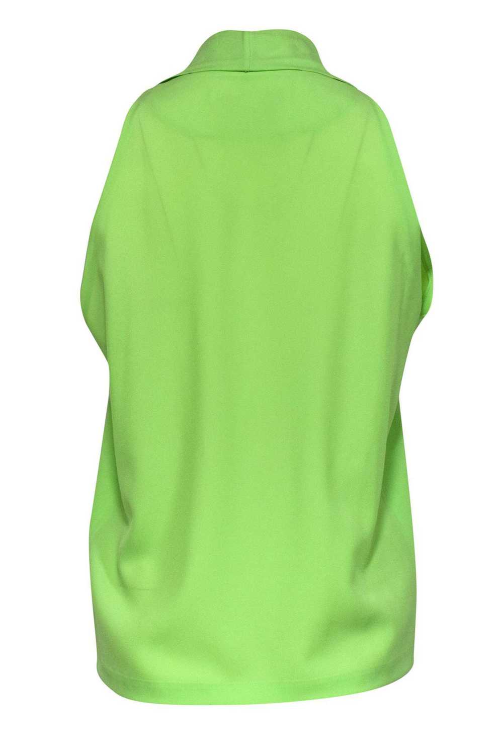 Diane von Furstenberg - Bright Lime Green Draped … - image 3