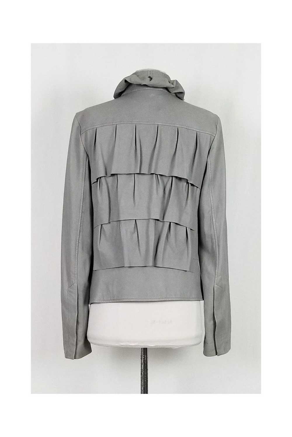 Diane von Furstenberg - Grey Leather Jacket Sz 10 - image 3