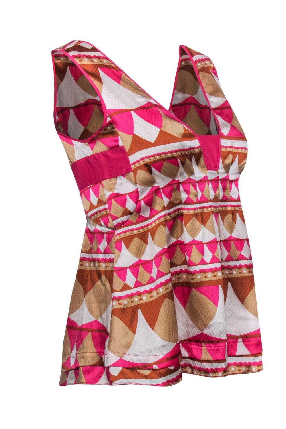 Diane von Furstenberg - Pink & Tan Abstract Patte… - image 2