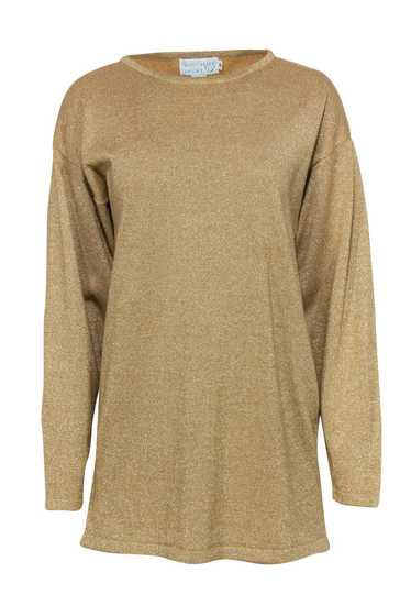 Doncaster - Gold Metallic Oversized Knit Sweater S