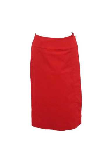 Donna Karan - Red Cotton Blend Wrap Pencil Skirt S