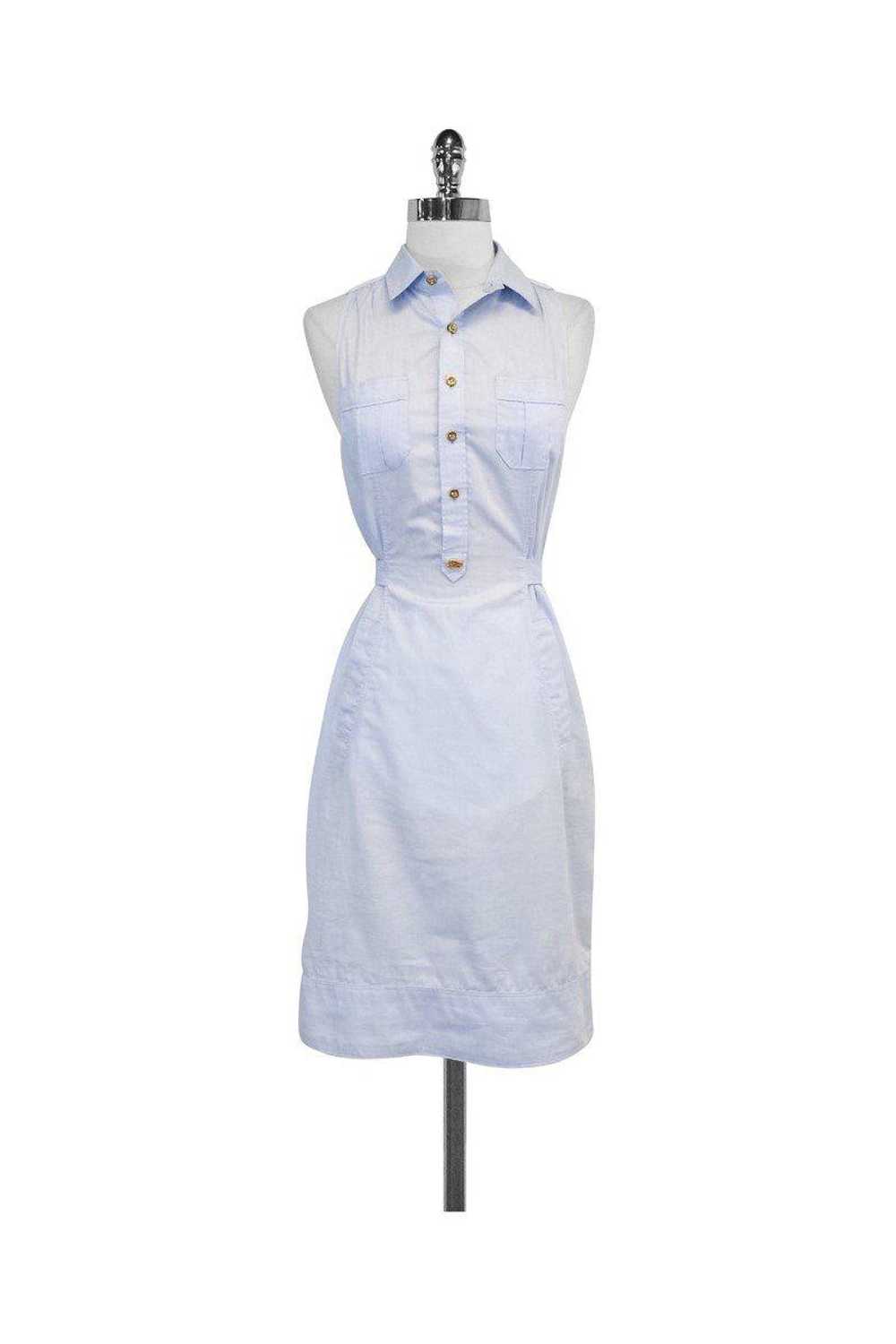 DSQUARED2 - Light Blue Cotton Sleeveless Shirtdre… - image 1