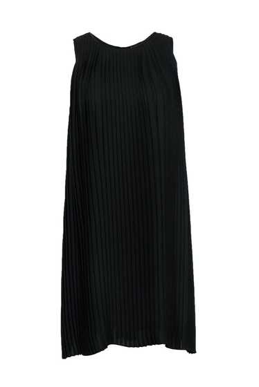 Eileen Fisher - Black Pleated Mini Shift Dress Sz 