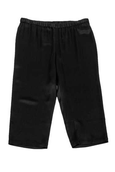 Eileen Fisher - Black Silk Cropped Pants Sz PL - image 1