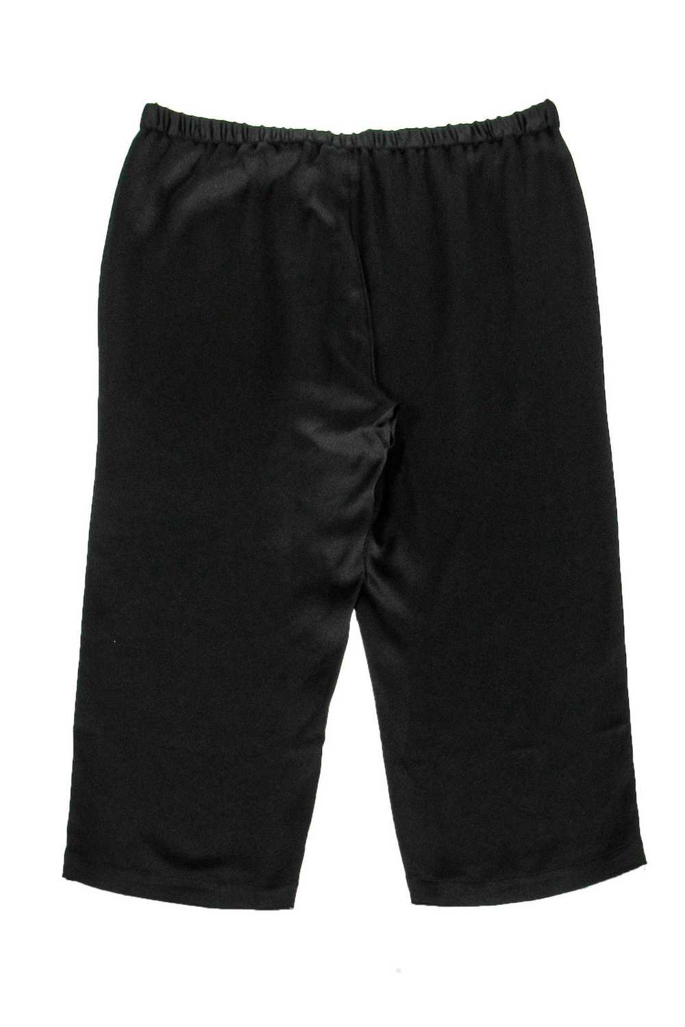 Eileen Fisher - Black Silk Cropped Pants Sz PL - image 2