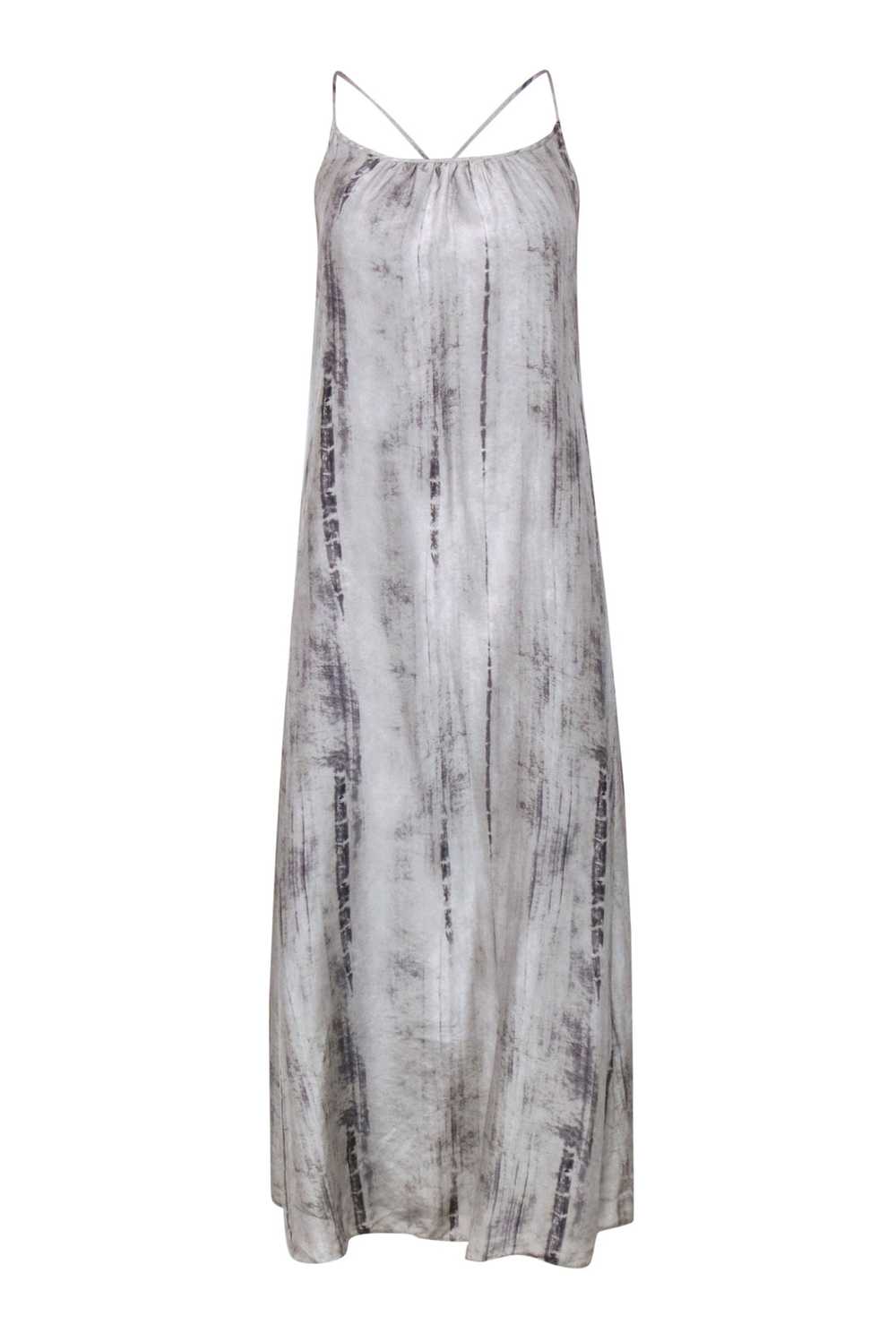 Eileen Fisher - Light Grey Tie-Dye Print Silk Sli… - image 1