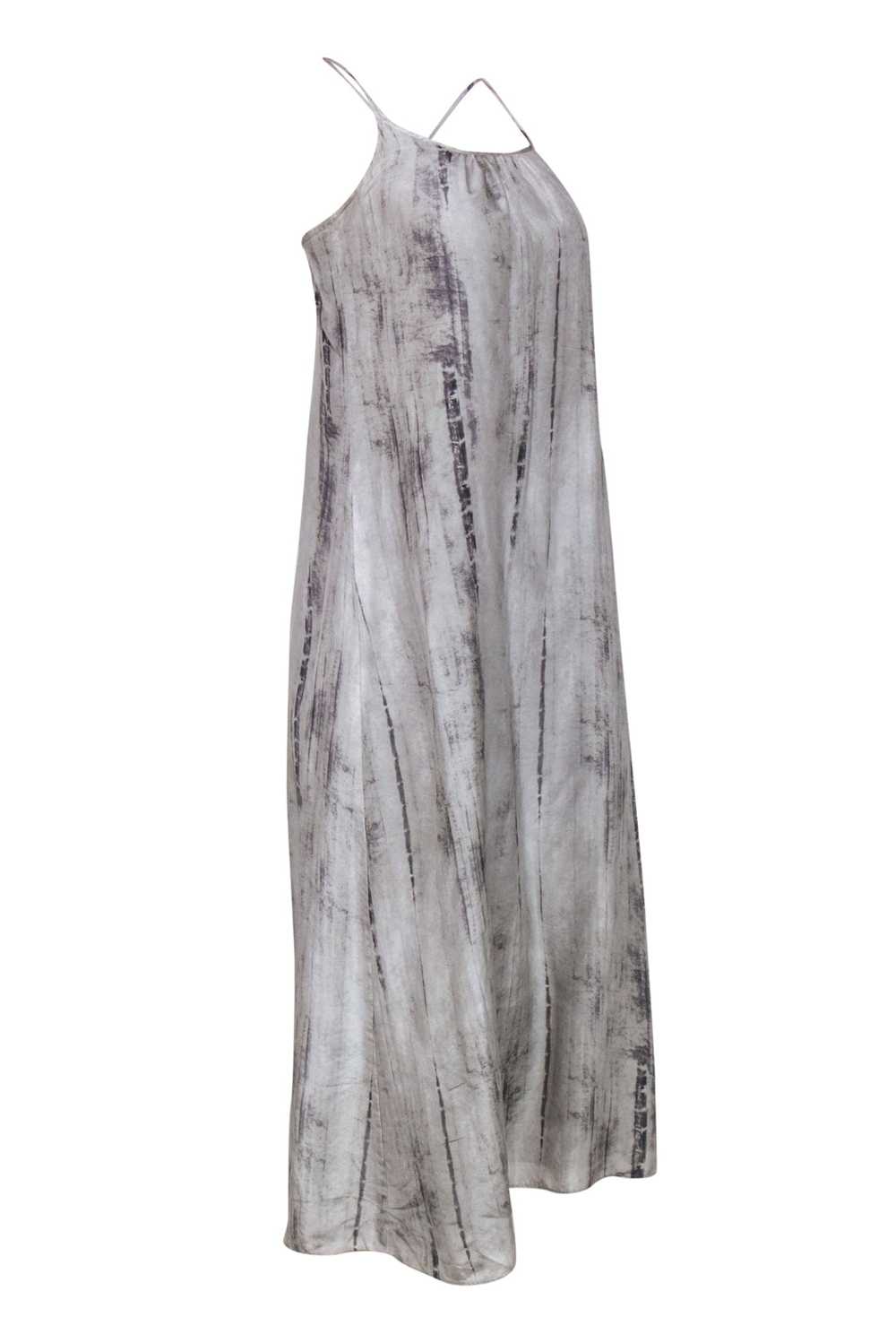 Eileen Fisher - Light Grey Tie-Dye Print Silk Sli… - image 2