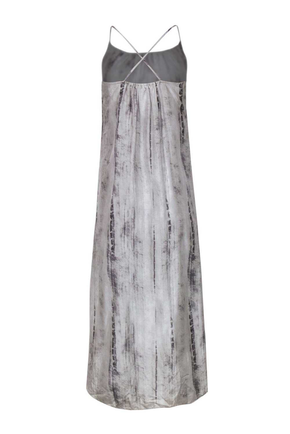 Eileen Fisher - Light Grey Tie-Dye Print Silk Sli… - image 3