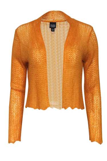 Eileen Fisher - Orange Cropped Knit Cropped Cardig