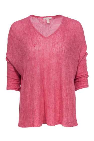 Eileen Fisher - Pink Linen Quarter Sleeve Knit Swe