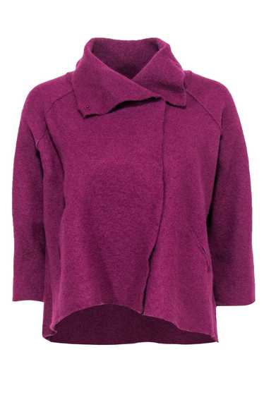 Eileen Fisher - Purple Wool Button-Up Jacket Sz PP