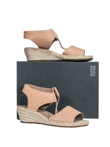 Eileen Fisher - Tan Woven Wedge Sandals Sz 10