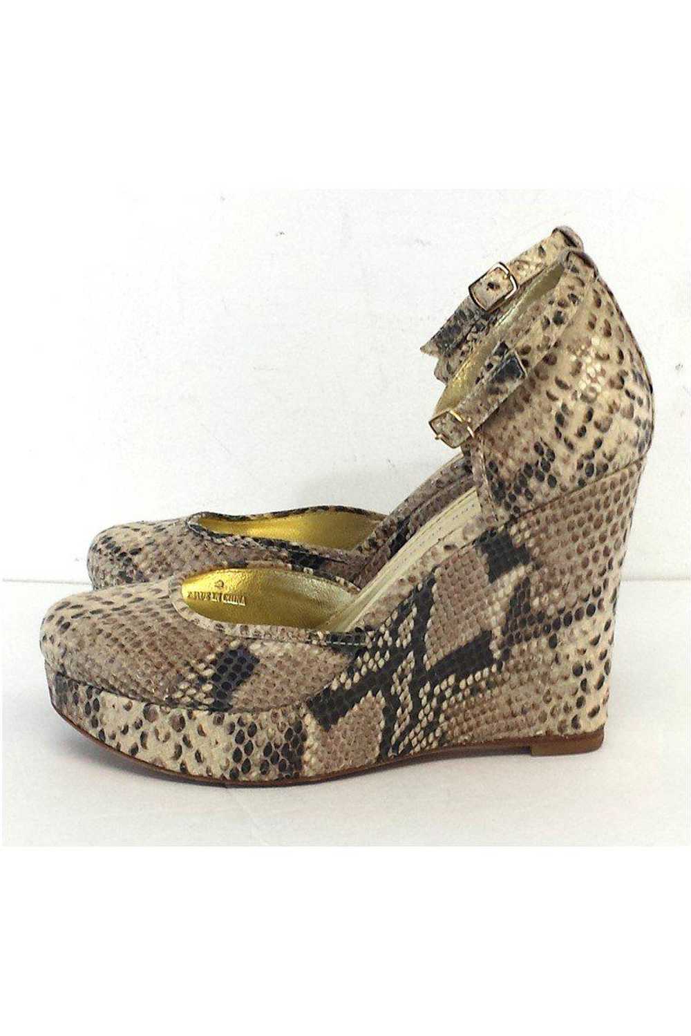 Elaine Turner - Python Leather Ankle Strap Wedges… - image 3