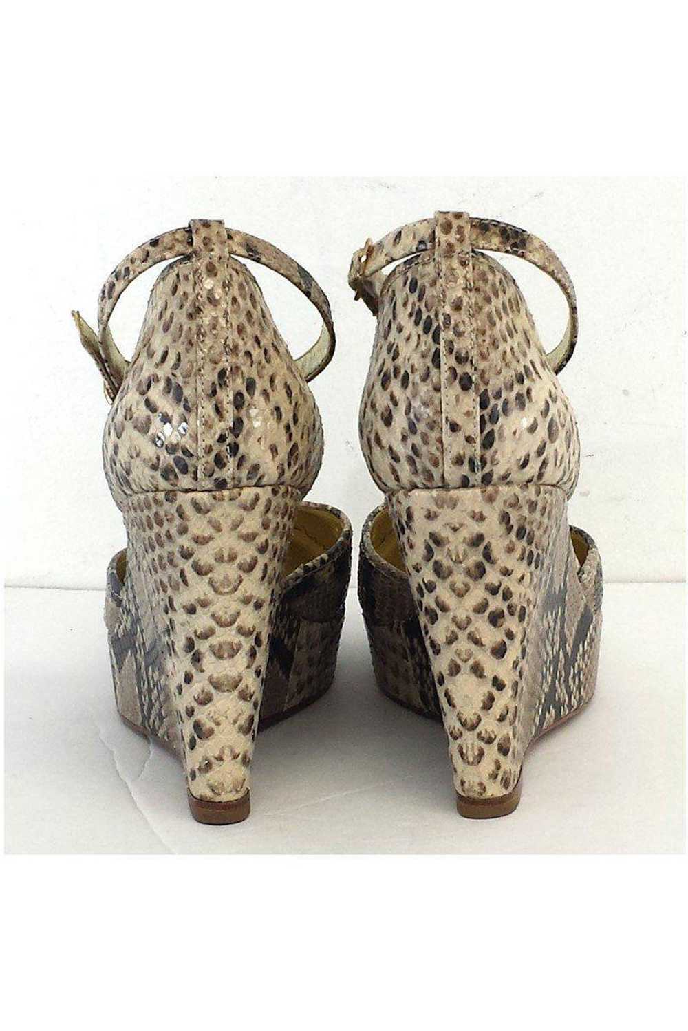 Elaine Turner - Python Leather Ankle Strap Wedges… - image 4