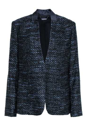 Elie Tahari - Black & Navy Woven Metallic Tweed Op