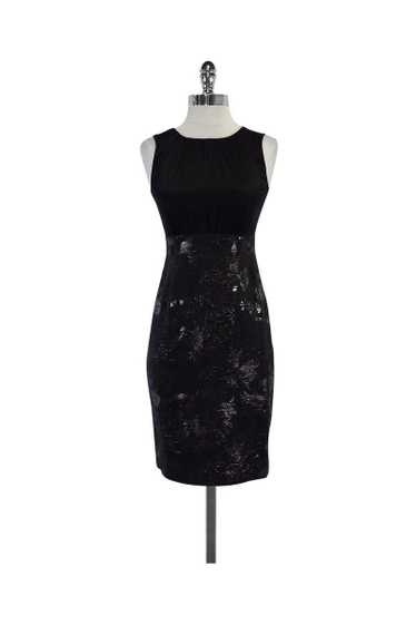 Elie Tahari - Black Jacquard Sleeveless Dress Sz 2 - image 1