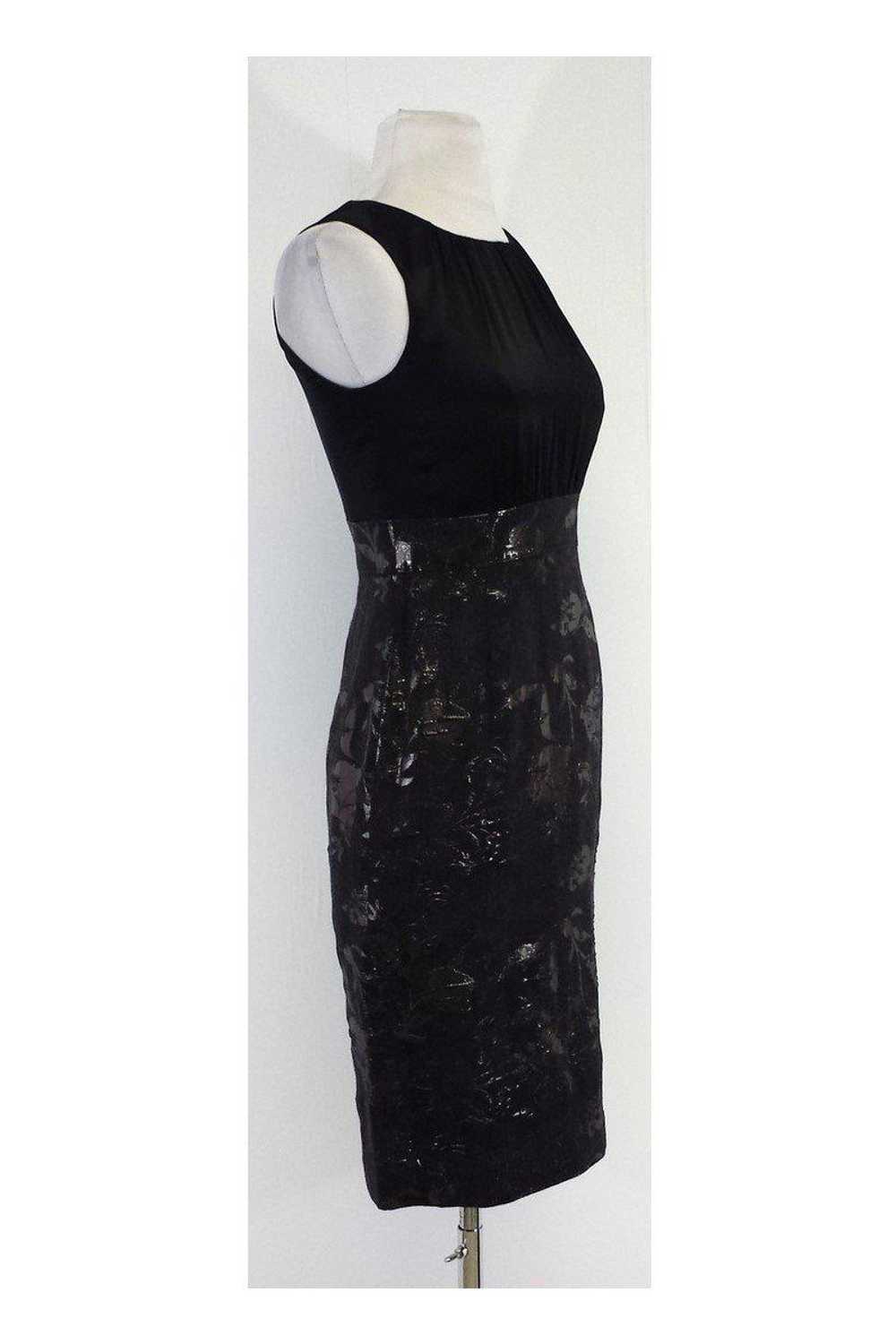 Elie Tahari - Black Jacquard Sleeveless Dress Sz 2 - image 2