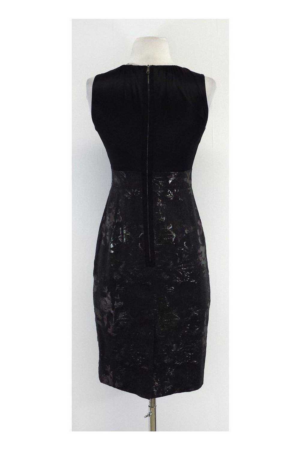 Elie Tahari - Black Jacquard Sleeveless Dress Sz 2 - image 3