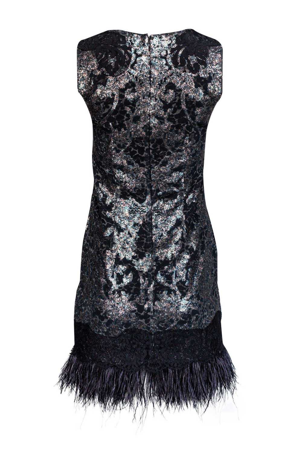 Elie Tahari - Black Lace, Animal Print & Feather … - image 3