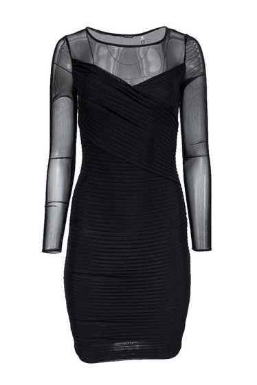 Elie Tahari - Black Pintucked Bodycon Dress Sz 2