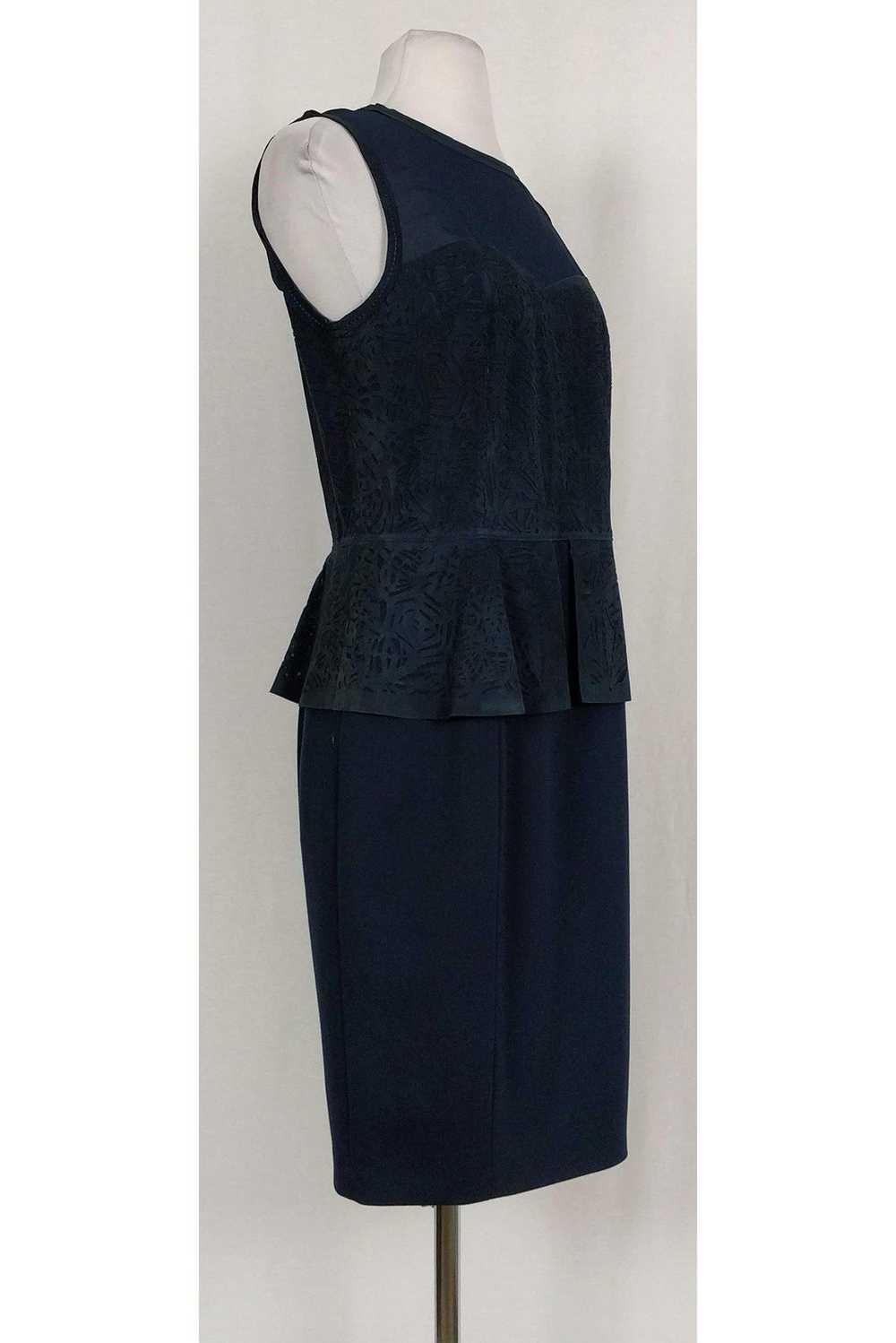 Elie Tahari - Blue Aviva Cutwork Peplum Dress Sz … - image 2