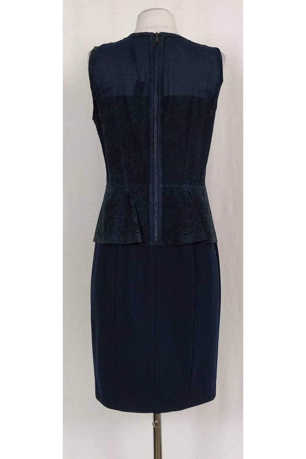 Elie Tahari - Blue Aviva Cutwork Peplum Dress Sz … - image 3