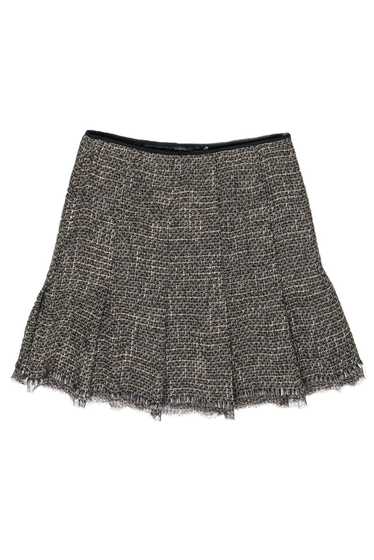 Elie Tahari - Brown Tweed Pleated Skirt Sz 12