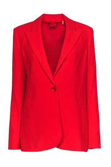 Elie Tahari - Red Buttoned Blazer w/ Ruched Back … - image 1