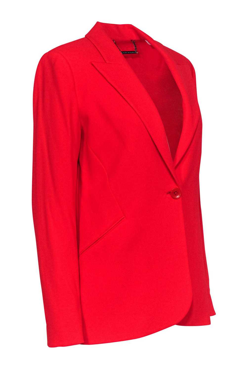 Elie Tahari - Red Buttoned Blazer w/ Ruched Back … - image 2