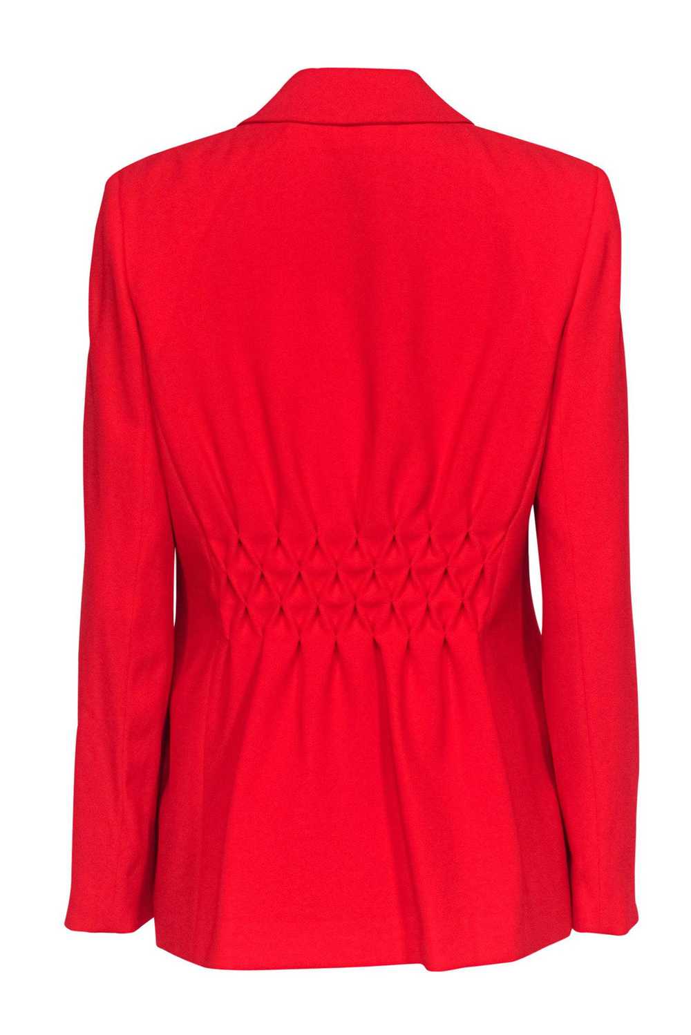 Elie Tahari - Red Buttoned Blazer w/ Ruched Back … - image 3