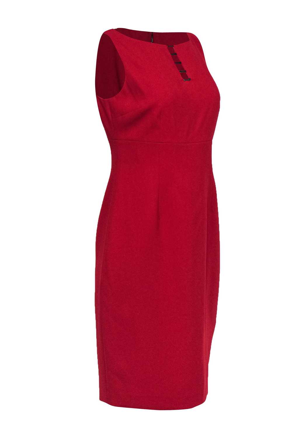 Elie Tahari - Red Sleeveless Sheath Dress Sz 6 - image 2