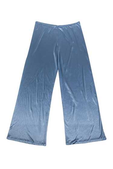 Emilio Pucci - Blue Silk Wide Leg Pants Sz 10