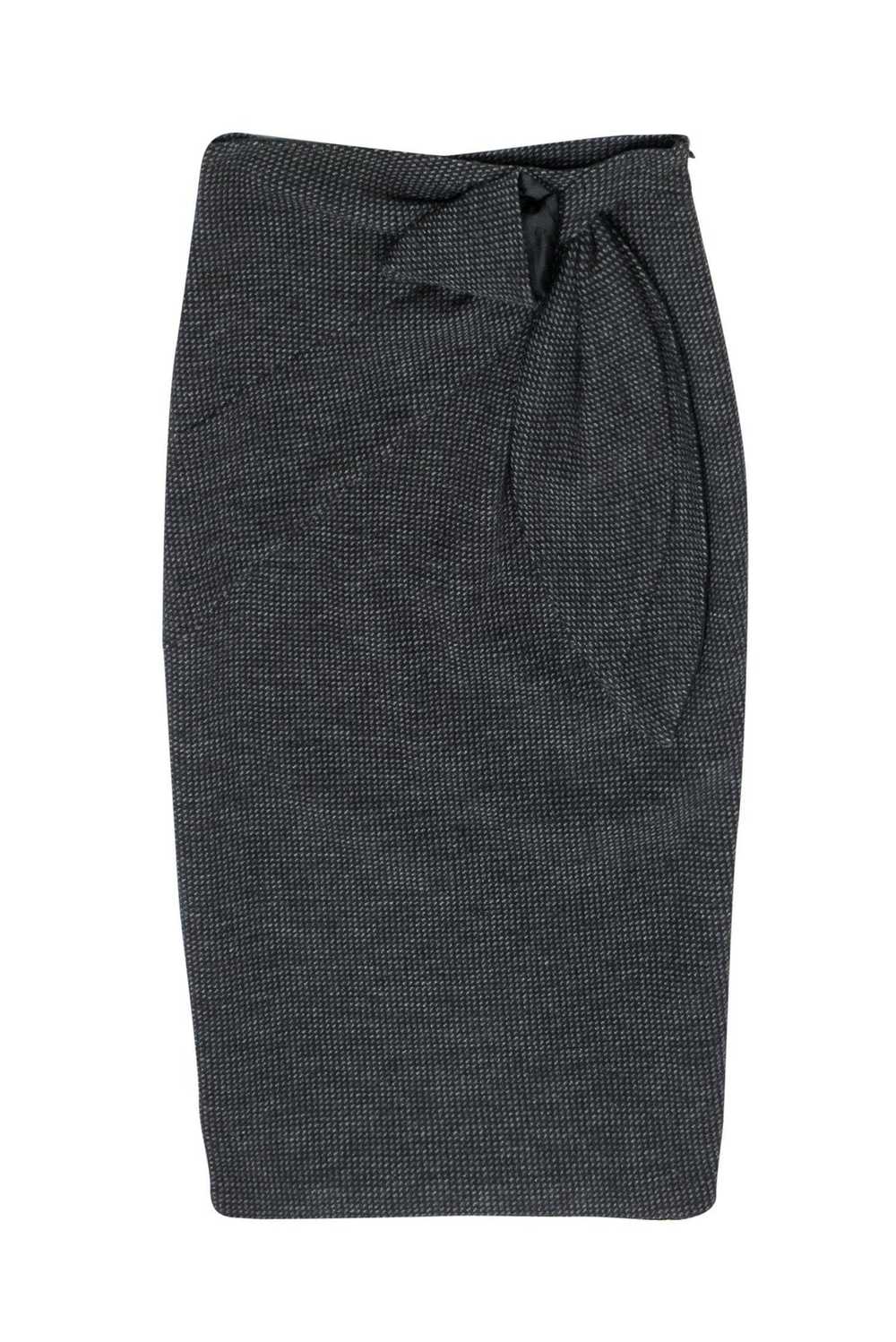 Emporio Armani - Black & Grey Wool Pencil Skirt w… - image 1