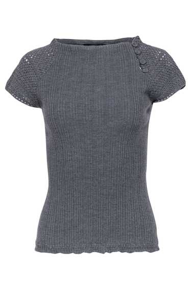 Ermanno Scervino - Dark Gray Wool Ribbed Short Sle