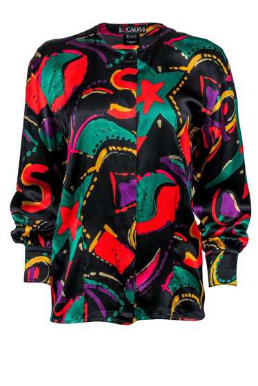 Escada - Black & Multicolored Printed Long Sleeve 