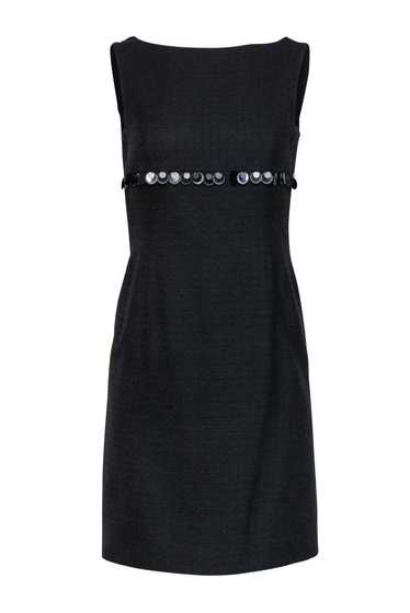 Escada - Black Tweed Sheath Dress w/ Circle Sequin