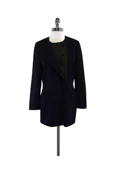 Escada - Navy & Green Wool Jacket Sz 6 - image 1