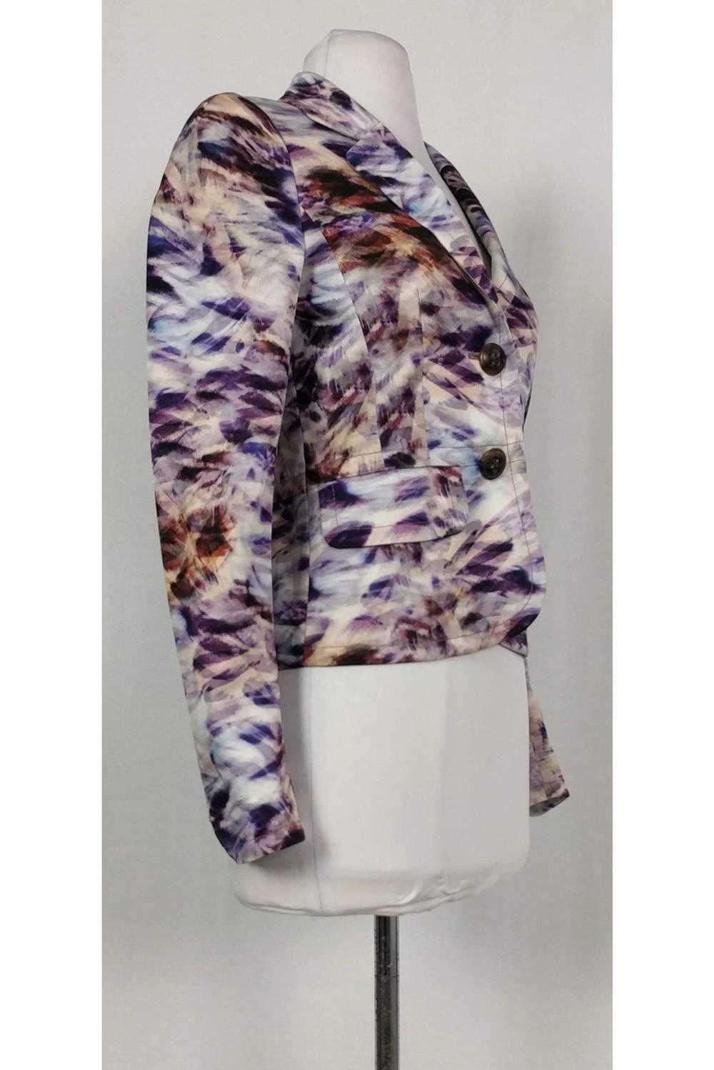 Escada - Purple Printed Blazer Sz 2 - image 2