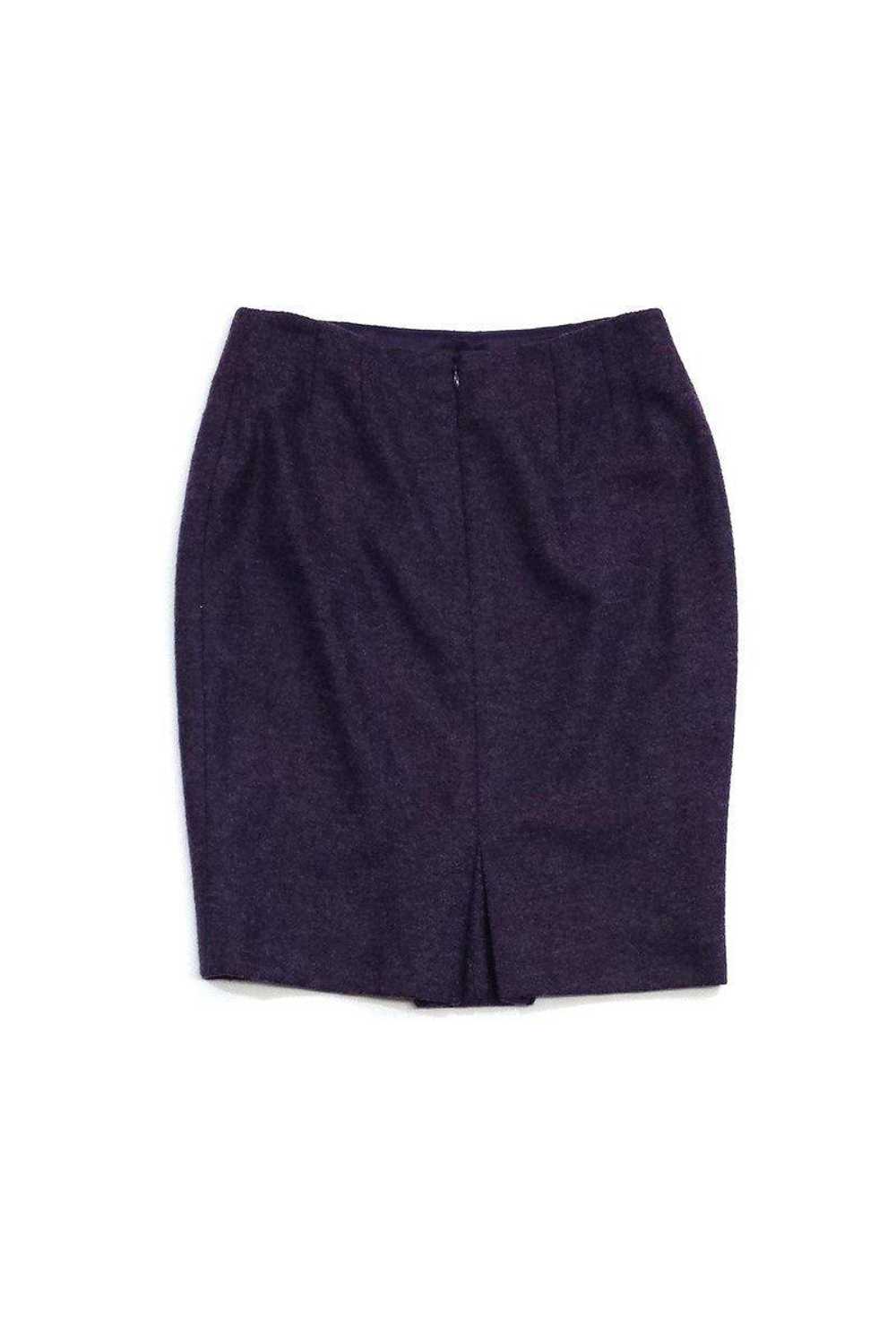 Escada - Purple Wool Pencil Skirt Sz 4 - image 2