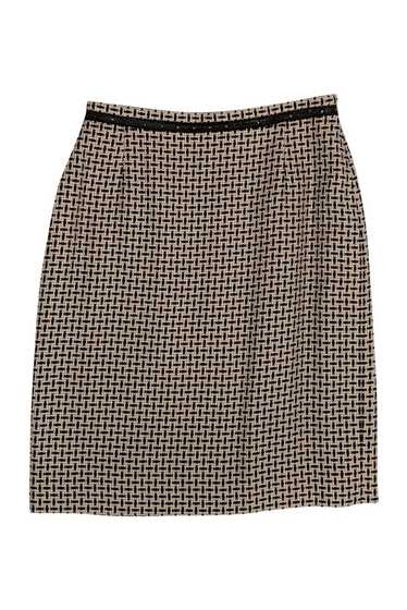 Escada - Tan & Black Patterned Tweed Skirt Sz 4