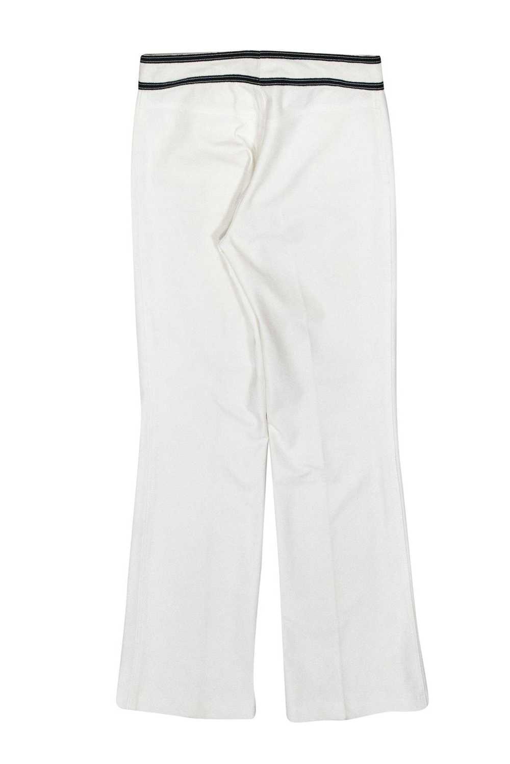 Escada - White Straight Leg Trousers w/ Black Tri… - image 2