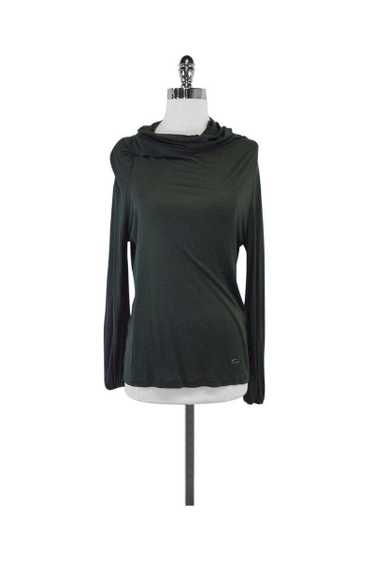 Ferragamo - Green Long Sleeve Cowl Neck Shirt Sz 8