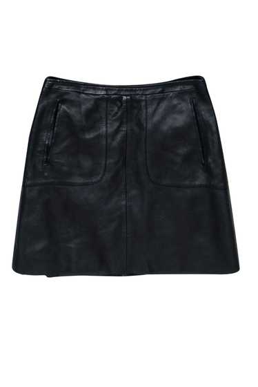 French Connection - Black Leather Skirt w/ Pockets