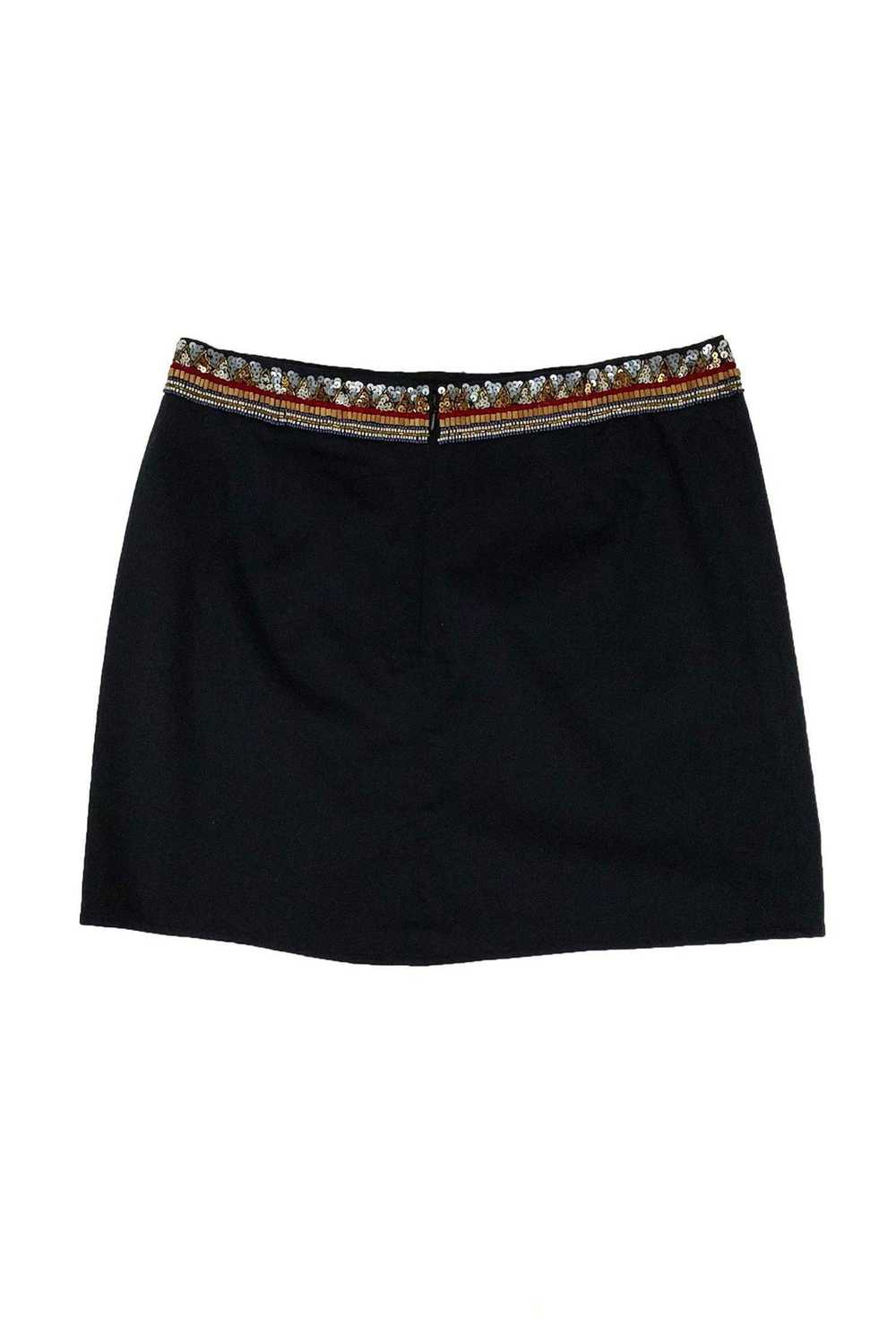 French Connection - Black Tribal Miniskirt Sz 8 - image 2