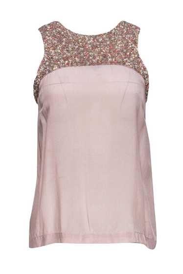 French Connection - Pink Sequined Silk Tank Sz S