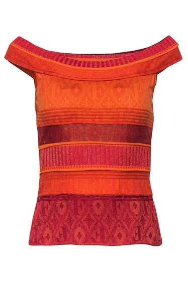 Gianfranco Ferre - Orange Metallic Textured Knit … - image 1
