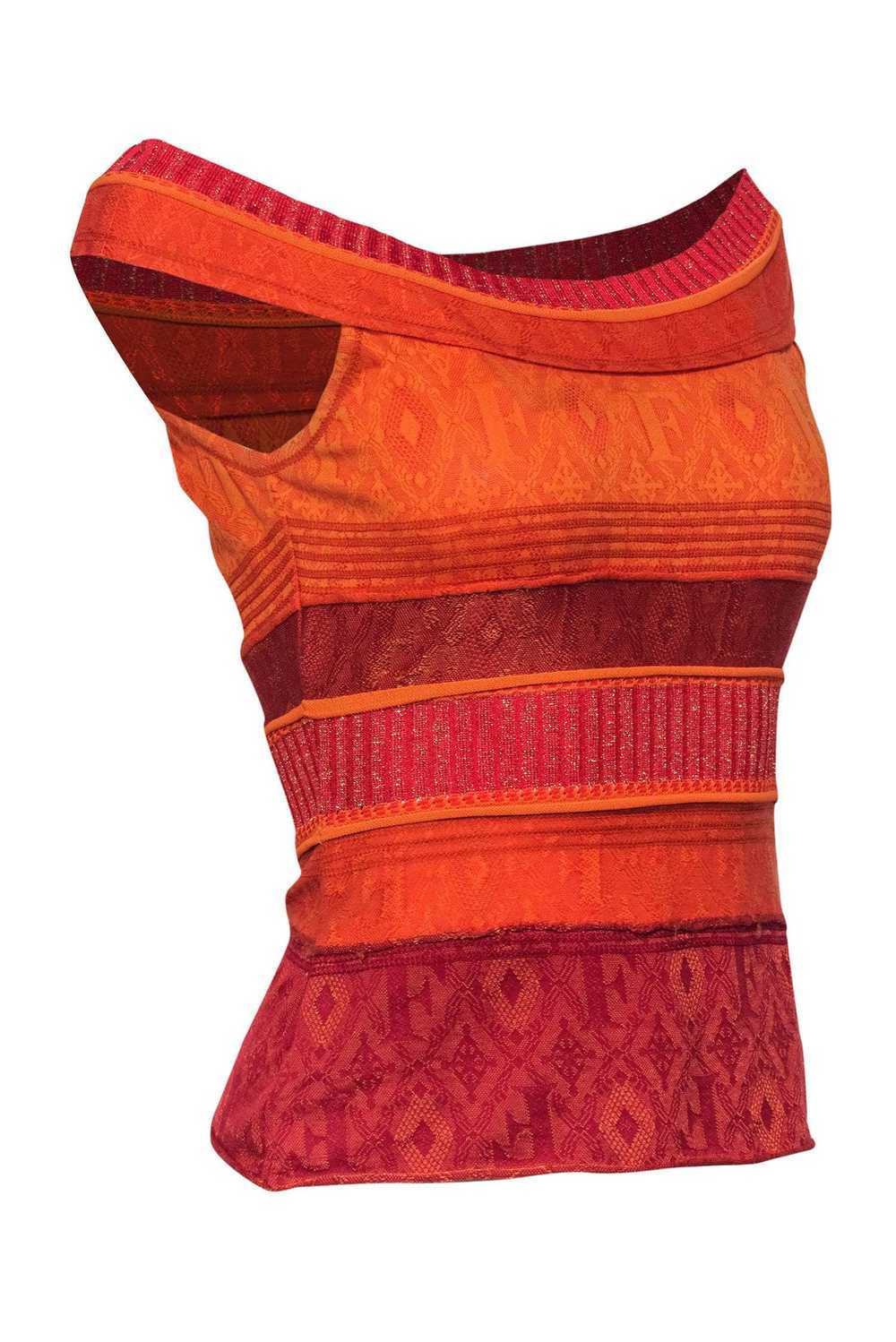 Gianfranco Ferre - Orange Metallic Textured Knit … - image 2